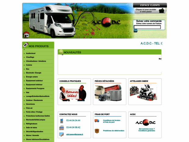 Bienvenue au accessoires-camping-car.fr page - ACDC - Tous les accessoires  pour votre camping-car et vehicule de loisirs.