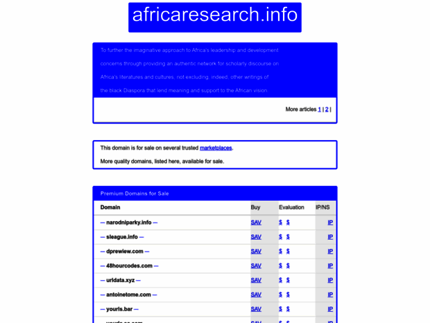 africaresearch.info