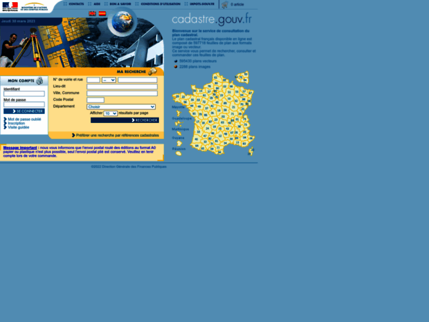 Bienvenue Au Cadastre.gouv.fr Page - Cadastre.gouv.fr.