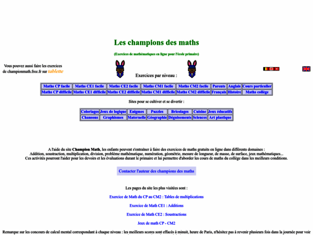 Bienvenue au championmath.free.fr page - Math CP,CE1,CE2,CM1,CM2:exercices de maths sur Champion ...
