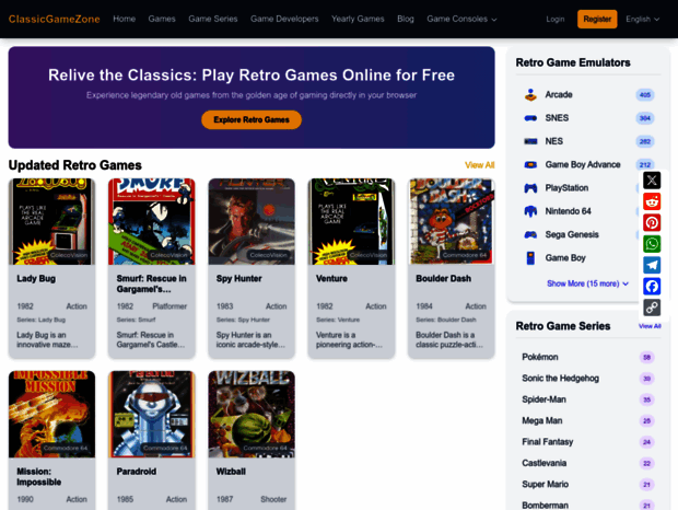 Bienvenue Au Classicgamezone Page Retro Games Play Free Classic 