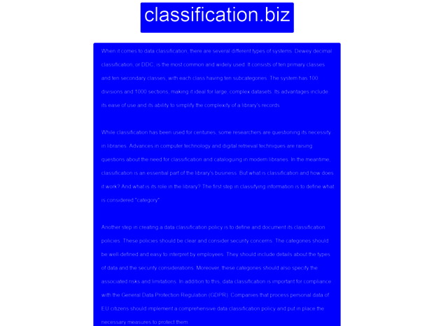 classification.biz