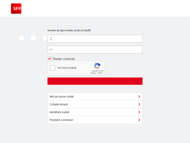 Bienvenue Au Espace client sfr fr Page Gestion De Mon Compte SFR 