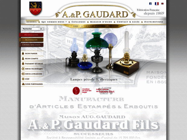 Ets GAUDARD A.&P. Lampes de Fabrication Artisanale Française à