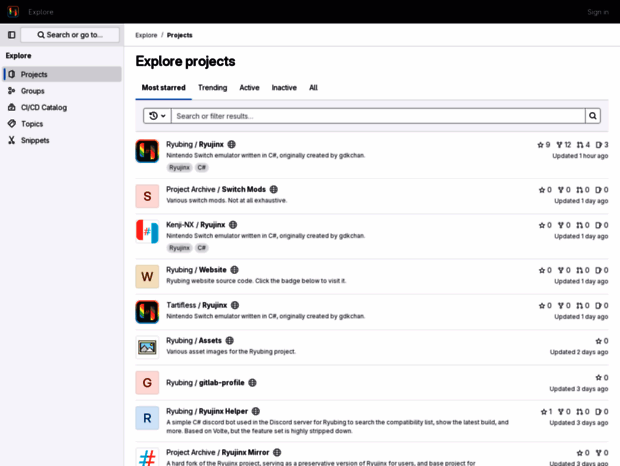 Bienvenue au git.ryujinx.app page - Ryubing / Ryujinx · GitLab.