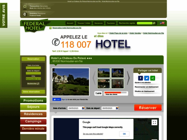 hotel-chateau-pelave-noirmoutier-en-ile.federal-hotel.com