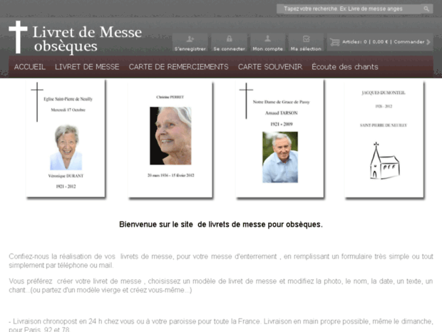 Bienvenue au livret-de-messe-enterrement.com page - Home page.
