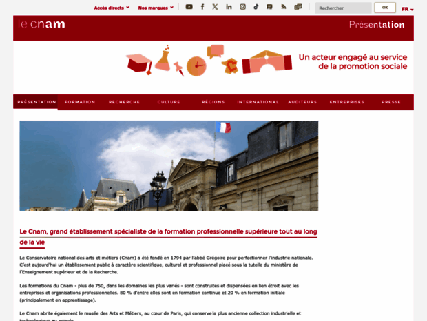 Bienvenue au presentation.cnam.fr page - Accueil | Présentation | Cnam.