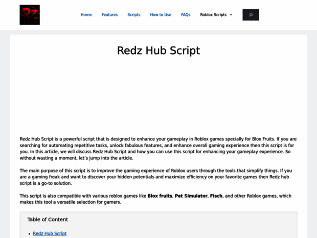 Bienvenue au redzhubscripts.com page - Redz Hub Script - Best Roblox ...