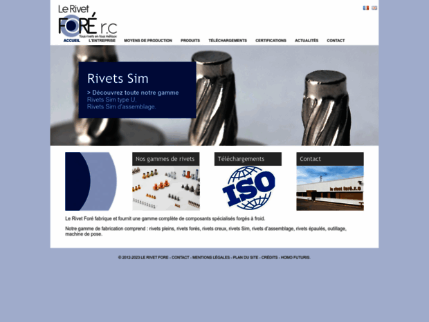 Bienvenue au rivet-fore.fr page - Accueil  LE RIVET FORE : fabriquant tous  rivets en tous métaux.