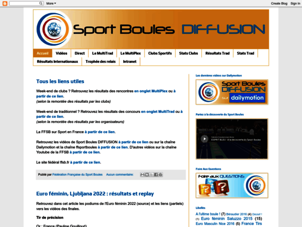bienvenue au sport boules diffusion com page sport boules diffusion