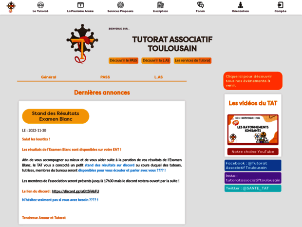 Bienvenue Au Tutoweb Org Page Tutorat Associatif Toulousain Accueil