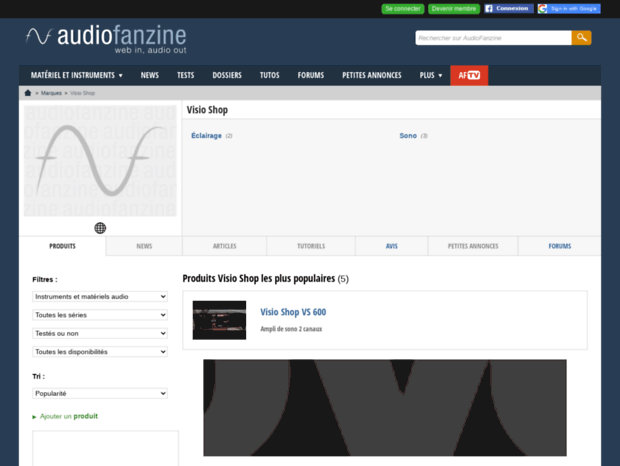 visio-shop.audiofanzine.com