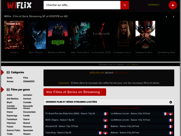 Bienvenue au wiflix-hd.net page - Wiflix - Plateforme de Streaming