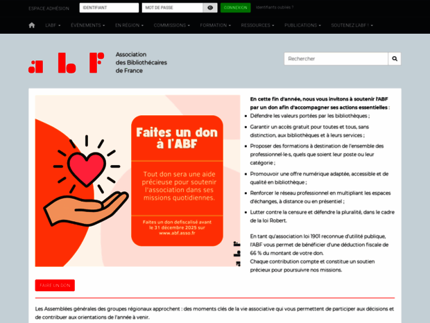 Bienvenue au abf.asso.fr page - Accueil.