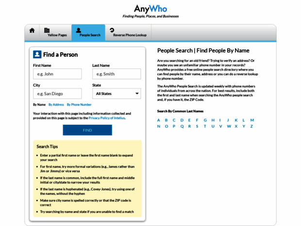 Bienvenue au anywho page anywho people search phone number