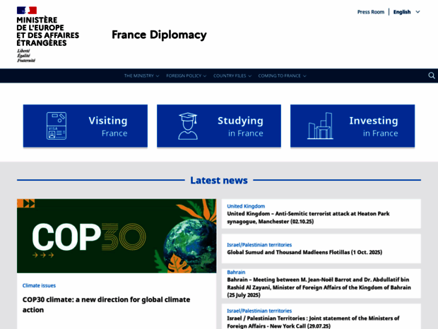 Bienvenue au diplomatie.gouv.fr page - France Diplomacy - Ministry for ...
