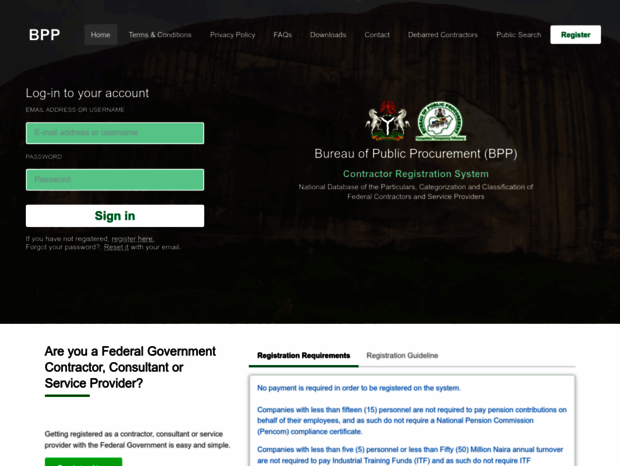 Bienvenue au federalcontractors.bpp.gov.ng page - BPP - Bureau of ...