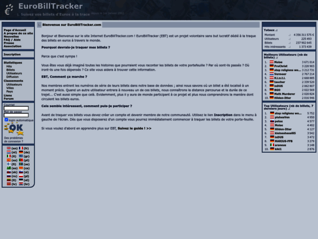 Bienvenue au fr.eurobilltracker.eu page - EuroBillTracker - Suivez vos ...