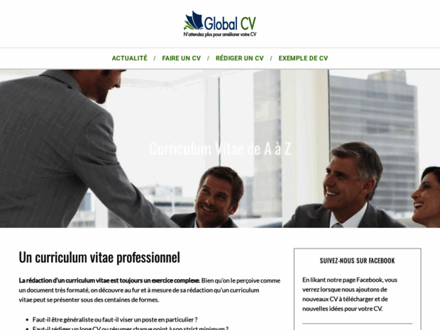 Bienvenue au globalcv.fr page - Curriculum Vitae de A à Z | Global CV.