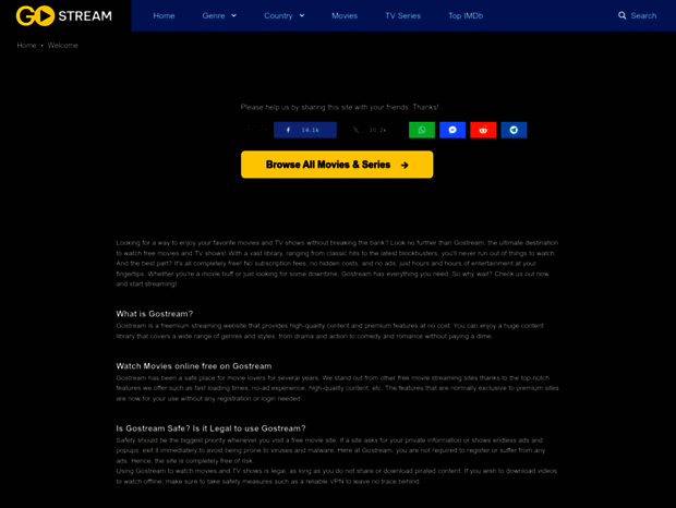 Bienvenue au gostream.to page - GoStream - Watch Movies and Tv Series ...