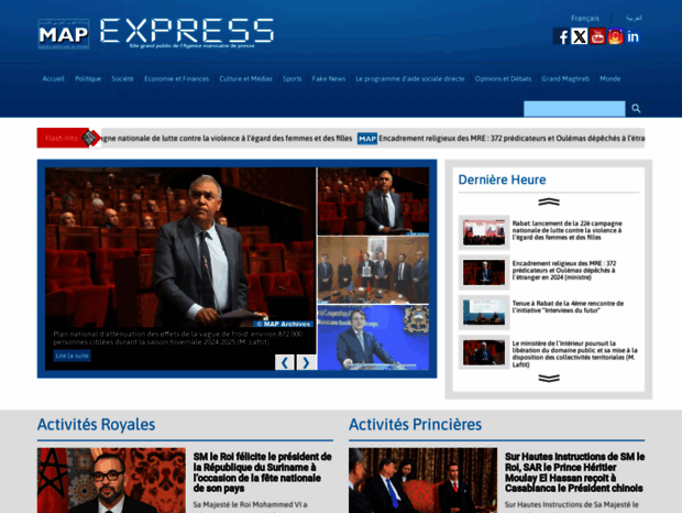 Bienvenue au mapexpress.ma page - Accueil | MAP Express MAP Express.