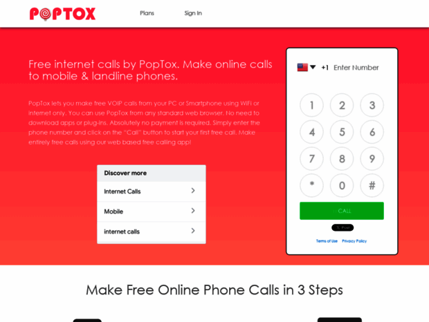 Bienvenue au poptox.com page - Free Internet Calls | Free Online Calls ...