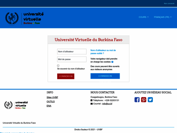 Bienvenue au univ-virtuelle.bf page - Université Virtuelle du Burkina ...