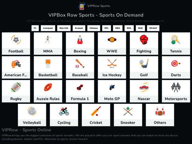 Bienvenue au vipbox.tv page - VIP Box Sports - Sports On Demand Online ...