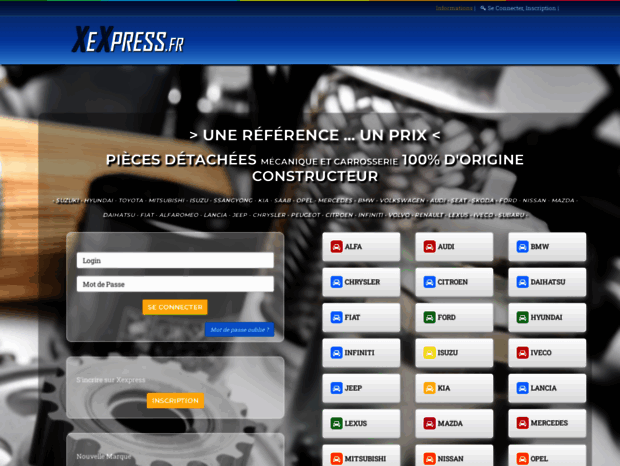 Xexpress Bienvenue au xexpress.fr page - Pièces détachées d'Origine | xexpress ...